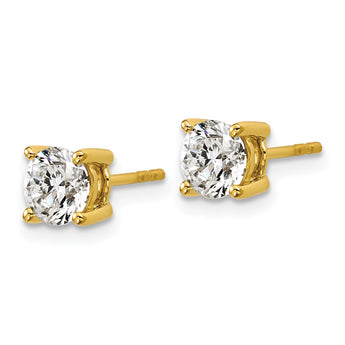 10K Yellow Gold 1 1/2 ct Certified Lab-Created Diamond VS/SI+ G+, 4-Prong Stud Earrings - Birthstone Company