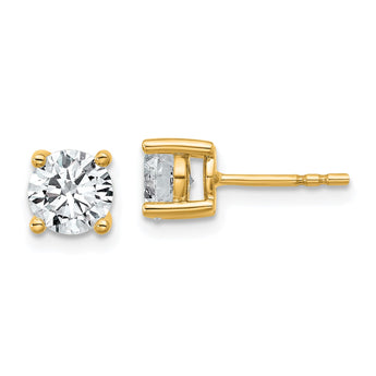 10K Yellow Gold 1 1/2 ct Certified Lab-Created Diamond VS/SI+ G+, 4-Prong Stud Earrings - Birthstone Company