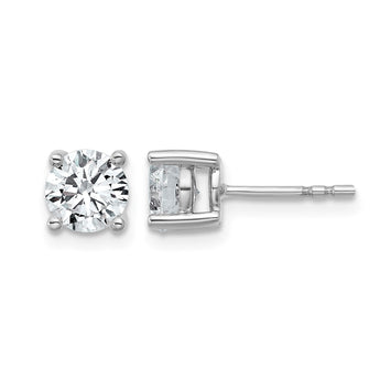 18K White Gold 1/2 ct Certified Lab-Created Diamond VS+ F+, 4-Prong Stud Earrings - Birthstone Company
