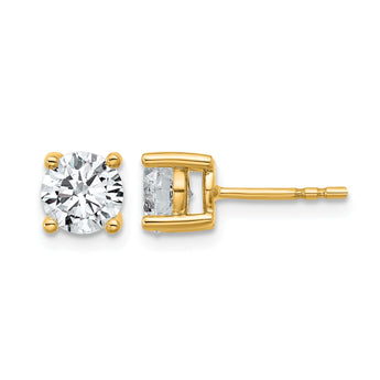18K Yellow Gold 1/2 ct Certified Lab-Created Diamond VS+ F+, 4-Prong Stud Earrings - Birthstone Company
