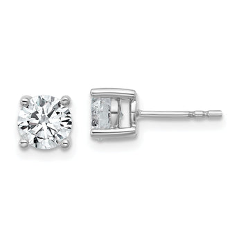 Platinum 1 1/2 ct Certified Lab-Created Diamond VS+ F+, 4-Prong Stud Earrings