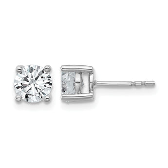 14K White Gold 1 1/2 ct Certified Lab-Created Diamond VS/SI+ G+, 4-Prong Stud Earrings - Birthstone Company
