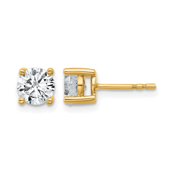14K Yellow Gold 1 3/4 ct Lab-Created Diamond VS+ F+, 4-Prong Stud Earrings - Birthstone Company