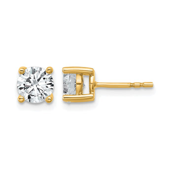 14K Yellow Gold 1 1/2 ct Certified Lab-Created Diamond VS+ F+, 4-Prong Stud Earrings - Birthstone Company