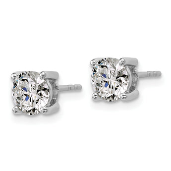 10K White Gold 2 ct Certified Lab-Created Diamond VS/SI+ G+, 4-Prong Stud Earrings - Birthstone Company