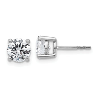 10K White Gold 2 ct Certified Lab-Created Diamond VS+ F+, 4-Prong Stud Earrings - Birthstone Company
