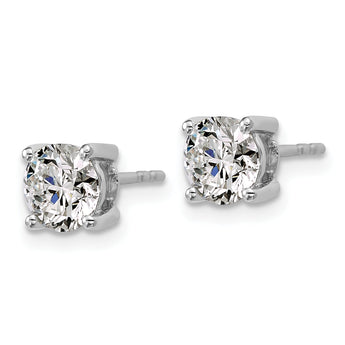 Platinum 2 ct Lab-Created Diamond VS+ F+, 4-Prong Stud Earrings
