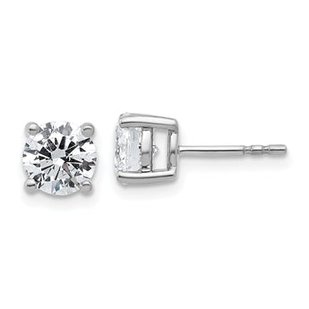 Platinum 2 ct Certified Lab-Created Diamond VS+ F+, 4-Prong Stud Earrings