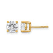 14K Yellow Gold 2 ct Certified Lab-Created Diamond VS+ F+, 4-Prong Stud Earrings - Birthstone Company