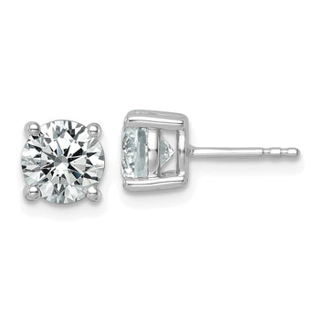 Platinum 2 1/2 carat Certified Lab Grown Diamond VS+ F+ Round Complete Four Prong Stud Earrings