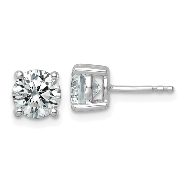 Platinum 2 1/2 carat Certified Lab Grown Diamond VS+ F+ Round Complete Four Prong Stud Earrings
