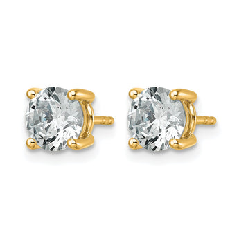 14K White Gold 2 1/2 ct Certified Lab-Created Diamond VS/SI+ G+, 4-Prong Stud Earrings - Birthstone Company