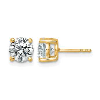 14K Yellow Gold 2 1/2 ct Lab-Created Diamond VS/SI+ G+, 4-Prong Stud Earrings - Birthstone Company