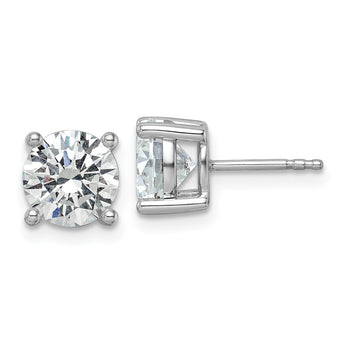 10K White Gold 3 ct Certified Lab-Created Diamond VS/SI+ G+, 4-Prong Stud Earrings - Birthstone Company