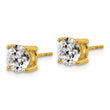 18k 3 carat Lab Grown Diamond VS+ F+ Round Complete Four Prong Stud Earrings - Birthstone Company