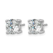 14k White Gold 3 carat Lab Grown Diamond VS+ F+ Round Complete Four Prong Heavyweight Stud Earrings - Birthstone Company
