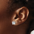 14k White Gold 3 carat Lab Grown Diamond VS+ F+ Round Complete Four Prong Heavyweight Stud Earrings - Birthstone Company