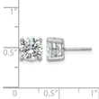 14k White Gold 3 carat total weight Round Certified VS/SI GH Lab Grown Diamond 4 Prong Stud Post Earrings - Birthstone Company