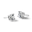 14k White Gold 3 carat Lab Grown Diamond VS+ F+ Round Complete Four Prong Heavyweight Stud Earrings - Birthstone Company