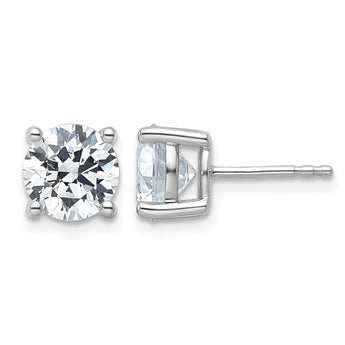 18K White Gold 4 ct Certified Lab-Created Diamond VS+ F+, 4-Prong Stud Earrings - Birthstone Company