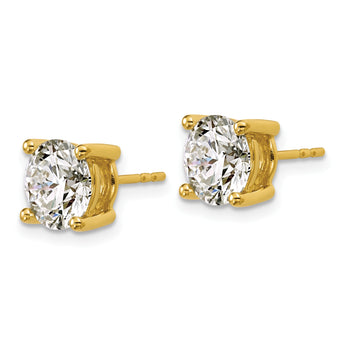 18K Yellow Gold 4 ct Certified Lab-Created Diamond VS+ F+, 4-Prong Stud Earrings - Birthstone Company