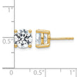 18K Yellow Gold 4 ct Lab-Created Diamond VS+ F+, 4-Prong Stud Earrings - Birthstone Company