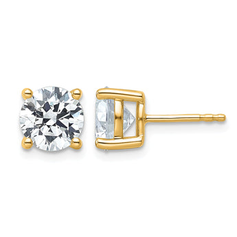18K Yellow Gold 4 ct Certified Lab-Created Diamond VS+ F+, 4-Prong Stud Earrings - Birthstone Company