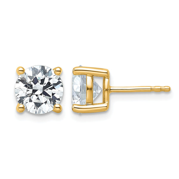 18K Yellow Gold 4 ct Lab-Created Diamond VS+ F+, 4-Prong Stud Earrings - Birthstone Company