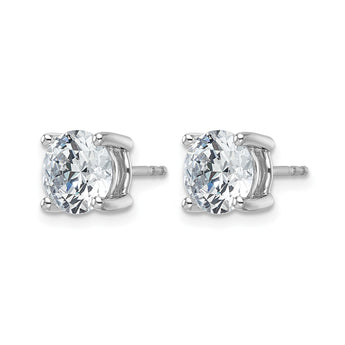 14K White Gold 4 ct Lab-Created Diamond VS+ F+, 4-Prong Stud Earrings - Birthstone Company