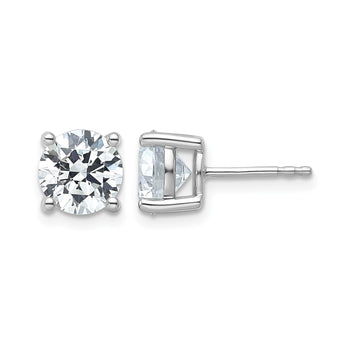 14K White Gold 4 ct Certified Lab-Created Diamond VS/SI+ G+, 4-Prong Stud Earrings - Birthstone Company