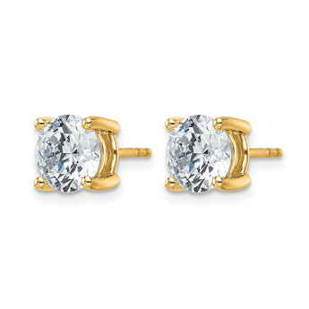 14K Yellow Gold 4 ct Certified Lab-Created Diamond VS+ F+, 4-Prong Stud Earrings - Birthstone Company