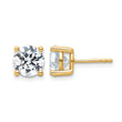 14K Yellow Gold 4 ct Certified Lab-Created Diamond VS+ F+, 4-Prong Stud Earrings