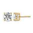 14K Yellow Gold 4 ct Certified Lab-Created Diamond VS/SI+ G+, 4-Prong Stud Earrings - Birthstone Company