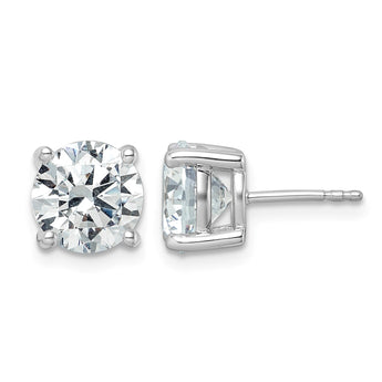 18K White Gold 5 ct Certified Lab-Created Diamond VS+ F+, 4-Prong Stud Earrings - Birthstone Company