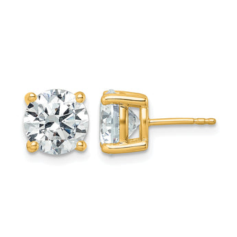14K Yellow Gold 5 ct Lab-Created Diamond VS/SI+ G+, 4-Prong Stud Earrings - Birthstone Company
