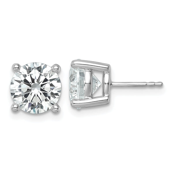 18K White Gold 6 ct Certified Lab-Created Diamond VS+ F+, 4-Prong Stud Earrings