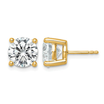 18K Yellow Gold 6 ct Lab-Created Diamond VS+ F+, 4-Prong Stud Earrings - Birthstone Company
