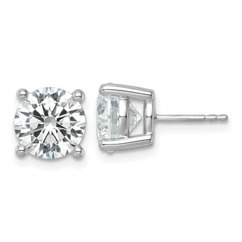 Platinum 6 carat Lab Grown Diamond VS+ F+ Round Complete Four Prong Stud Earrings