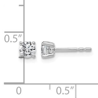 14K White Gold 1/2 ct Certified Lab-Created Diamond VS/SI+ G+, 4-Prong Stud Earrings - Birthstone Company