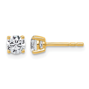 14K Yellow Gold 5/8 ct Lab-Created Diamond VS/SI+ G+, 4-Prong Stud Earrings - Birthstone Company