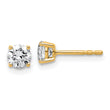 10K Yellow Gold 3/4 ct Lab-Created Diamond VS+ F+, 4-Prong Stud Earrings