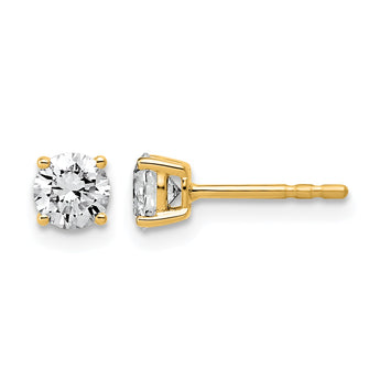 14K Yellow Gold 3/4 ct Lab-Created Diamond VS+ F+, 4-Prong Stud Earrings - Birthstone Company