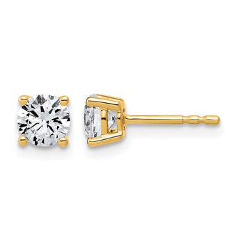 10K Yellow Gold 1 ct Lab-Created Diamond VS/SI+ G+, 4-Prong Stud Earrings - Birthstone Company