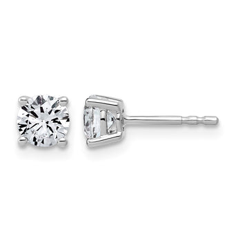 14K White Gold 1 ct Lab-Created Diamond VS+ F+, 4-Prong Stud Earrings - Birthstone Company