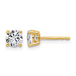 14k 1 carat Lab Grown Diamond VS+ F+ Round Complete Four Prong Lightweight Stud Earrings - Birthstone Company