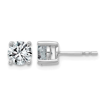 10K White Gold 1 1/2 ct Lab-Created Diamond VS/SI+ G+, 4-Prong Stud Earrings - Birthstone Company