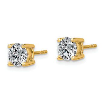 10K Yellow Gold 1 1/2 ct Lab-Created Diamond VS+ F+, 4-Prong Stud Earrings - Birthstone Company