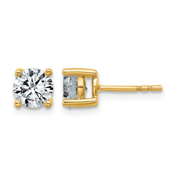 10K Yellow Gold 1 1/2 ct Lab-Created Diamond VS+ F+, 4-Prong Stud Earrings - Birthstone Company