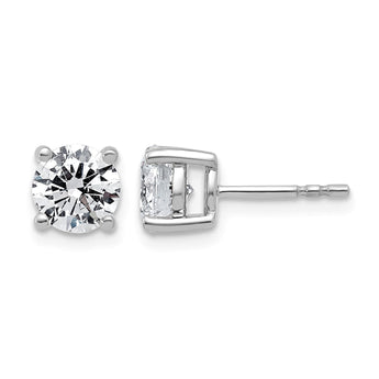 10K White Gold 2 ct Lab-Created Diamond VS+ F+, 4-Prong Stud Earrings - Birthstone Company
