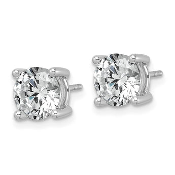 10K White Gold 3 ct Lab-Created Diamond VS+ F+, 4-Prong Stud Earrings - Birthstone Company